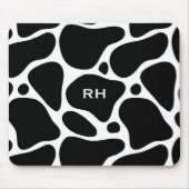 Tapis De Souris Motif de girafe abstraite noir et blanc (Devant)