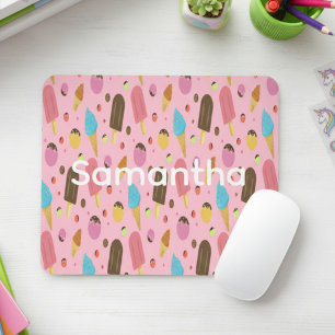 Tapis De Souris Motif de glace rose personnalisé