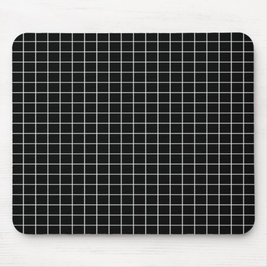 Tapis De Souris Motif de grille noir et blanc Mousepad (Devant)