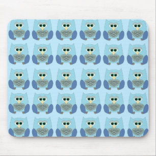 Tapis De Souris Motif de hiboux bleus mignons