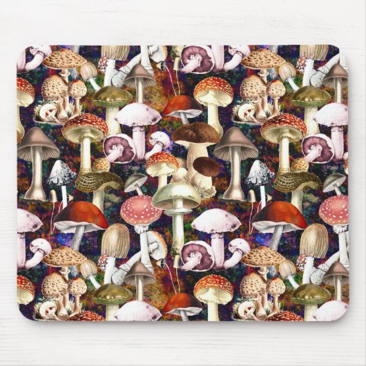 Tapis De Souris Motif de jardin de champignons marron mou (Devant)