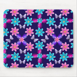 Tapis De Souris Motif de jardin papillon pastel Cottagecore