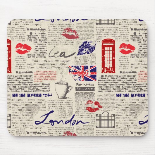 Tapis De Souris Motif de journal de Londres (Devant)
