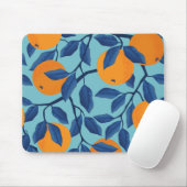 Tapis De Souris Motif de la branche orange bleue (Avec souris)