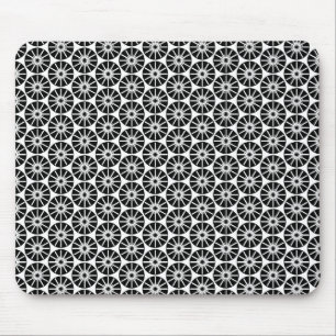 Tapis De Souris Motif de la roue étoile - Noir sur Blanc