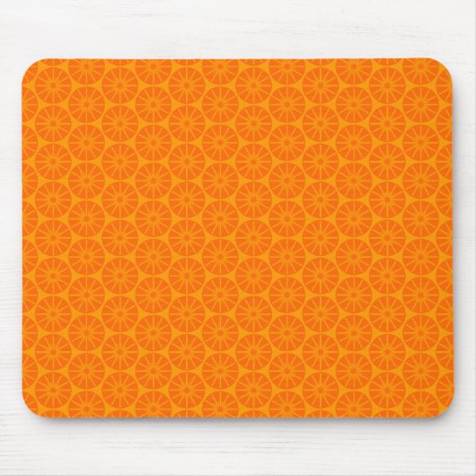 Tapis De Souris Motif de la roue étoile - Nuances d'orange (Devant)