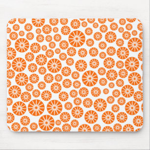 Tapis De Souris Motif de la roue étoile - orange sur blanc