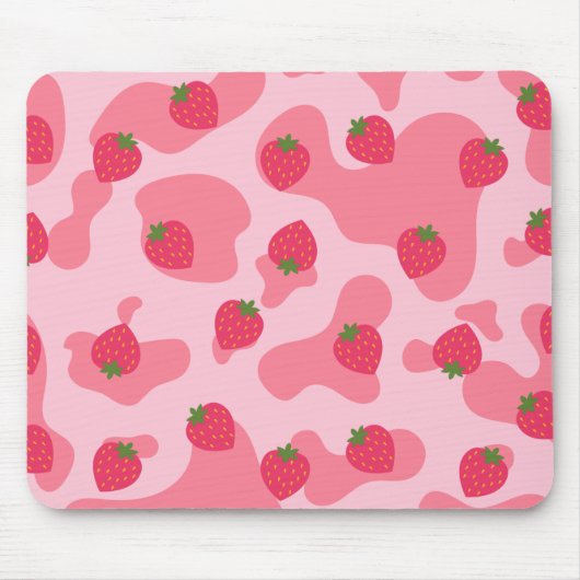Tapis De Souris motif de la vache à fraise kawaii (Devant)