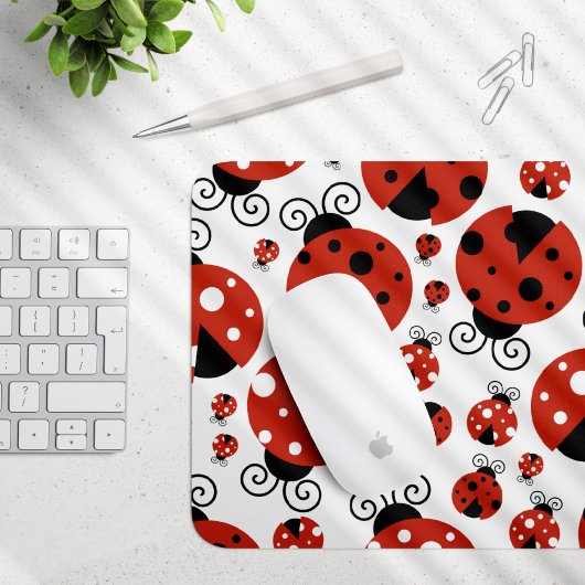 Tapis De Souris Motif De Ladybugs, Mignons Ladybugs, Red Ladybugs