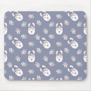 Tapis De Souris Motif de lamas et de fleurs