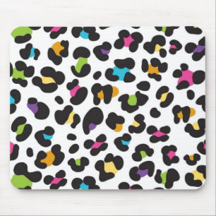Tapis De Souris Motif de léopard d'arc-en-ciel