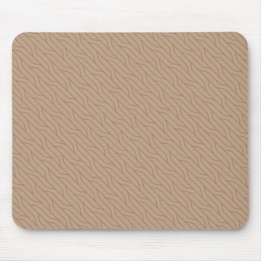 Tapis De Souris Motif de ligne Brown Wavy Mousse en mosaïque beige (Devant)