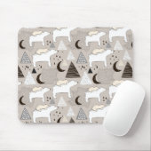 Tapis De Souris Motif de l'ours de bois du mignon Doodland (Avec souris)