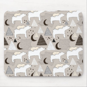 Tapis De Souris Motif de l'ours de bois du mignon Doodland