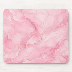 Tapis De Souris Motif de marbre à l'aquarelle rose