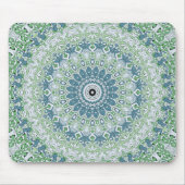 Tapis De Souris Motif de médaillon côtier bleu et vert (Devant)
