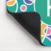 Tapis De Souris Motif de monogramme à cercles fous de couleurs viv (Coin)