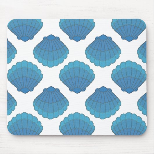 Tapis De Souris Motif de mosaïque Blue Seashell (Devant)