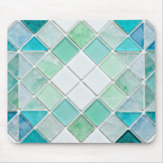 Tapis De Souris Motif de mosaïque en verre de mer géométrique