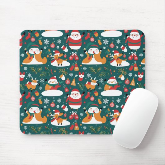 Tapis De Souris Motif de Noël à carreaux (Avec souris)