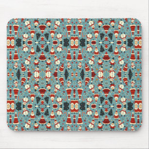 Tapis De Souris Motif de Noël avec arrière - plan bleu