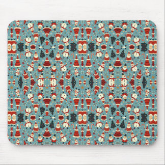 Tapis De Souris Motif de Noël avec arrière - plan bleu