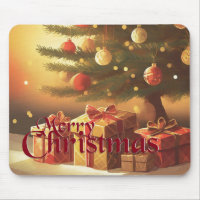 Motif de Noël, avec des cadeaux sous l'arbre de No