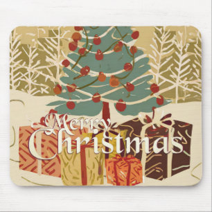 Tapis De Souris Motif de Noël, avec des cadeaux sous l'arbre de No