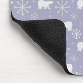 Tapis De Souris Motif de Noël avec ours polaires et flocons de nei (Coin)