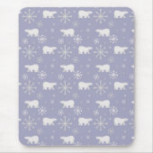 Tapis De Souris Motif de Noël avec ours polaires et flocons de nei (Devant)