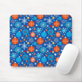 Tapis De Souris Motif de Noël bleu (Avec souris)
