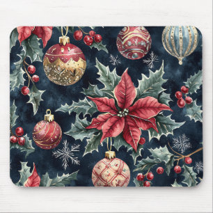 Tapis De Souris Motif de Noël floral de Poinsettia (16)
