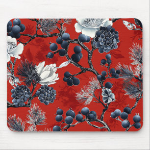 Tapis De Souris Motif de Noël floral Poinsettia (7)