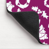 Tapis De Souris Motif de Noël pourpre (Coin)