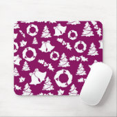 Tapis De Souris Motif de Noël pourpre (Avec souris)