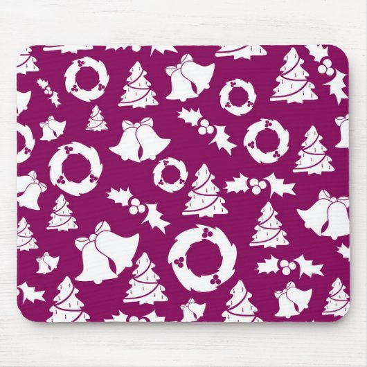 Tapis De Souris Motif de Noël pourpre (Devant)
