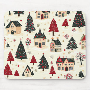 Tapis De Souris Motif de Noël vintage Woodland (9)