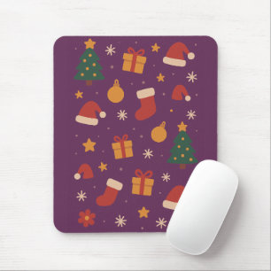 Tapis De Souris Motif de Noël Violet Esthétique – Joli Vacances 