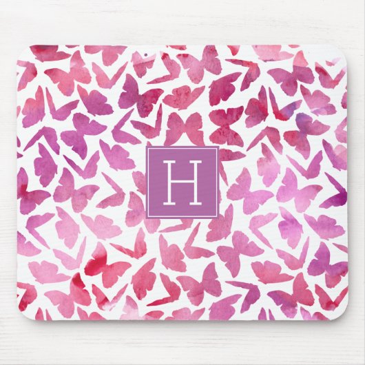 Tapis De Souris Motif de papillons violets (Devant)