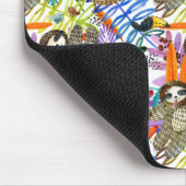 Tapis De Souris Motif de paresse d'aquarelle de bande dessinée (Coin)