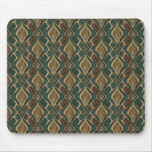 Tapis De Souris Motif de peau de serpent vert et or - Impression a