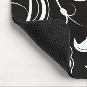 Tapis De Souris Motif de perles, noir et blanc, votre nom (Coin)