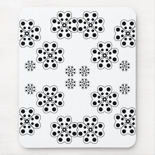 Tapis De Souris Motif de pétales à points de polka (Devant)