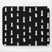 Tapis De Souris Motif de pièces d'échecs - noir et blanc (Devant)