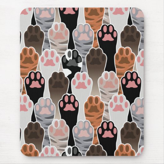 Tapis De Souris Motif de plusieurs pattes de chat (Devant)