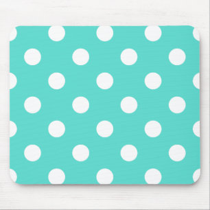 Tapis De Souris Motif de point bleu turquoise de polka
