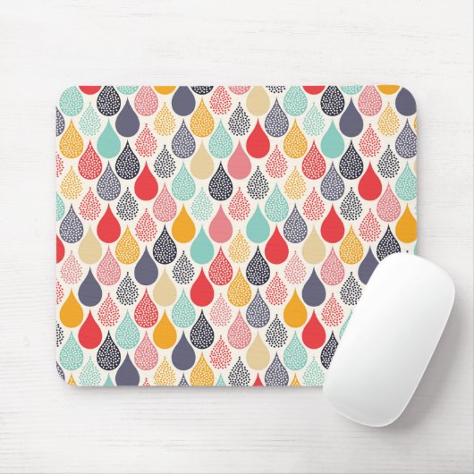 Tapis De Souris Motif de point d'art pop Raindrop (Avec souris)