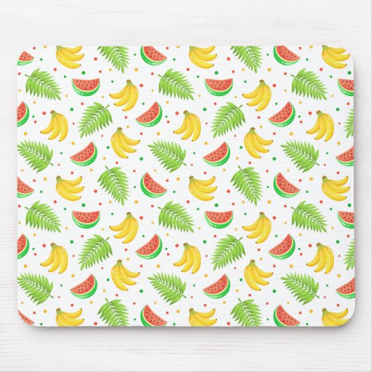 Tapis De Souris Motif de point de polka de fruit tropical (Devant)