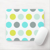 Tapis De Souris Motif de point jaune bleu de polka de menthe (Avec souris)