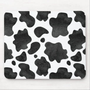 Tapis De Souris Motif de points de vache Poster de animal noir et